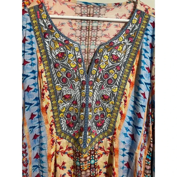Soft Surroundings Fifi Embroidered Colorful Artsy Tunic Top - Picture 3 of 11